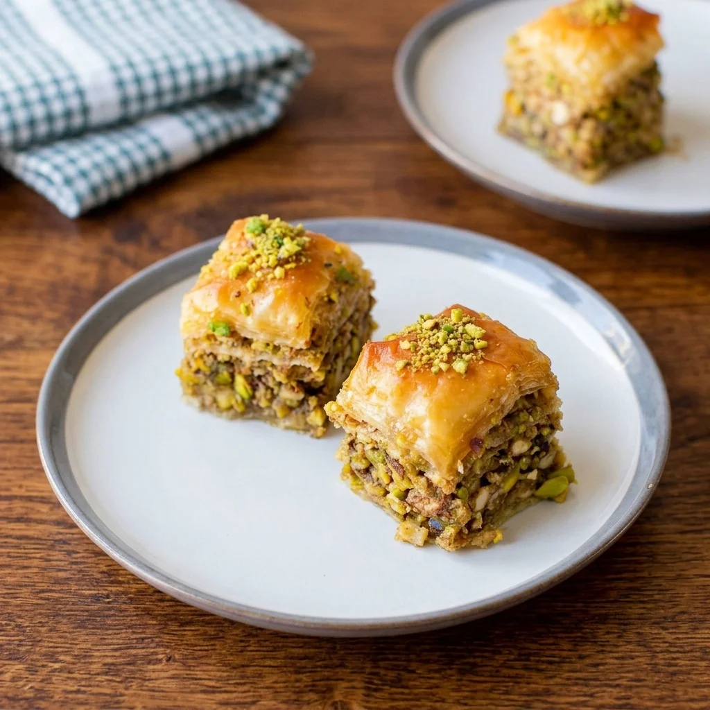 Honey-soaked baklava dessert served at Montfort Mediterranean Grill in Ancaster, Hamilton